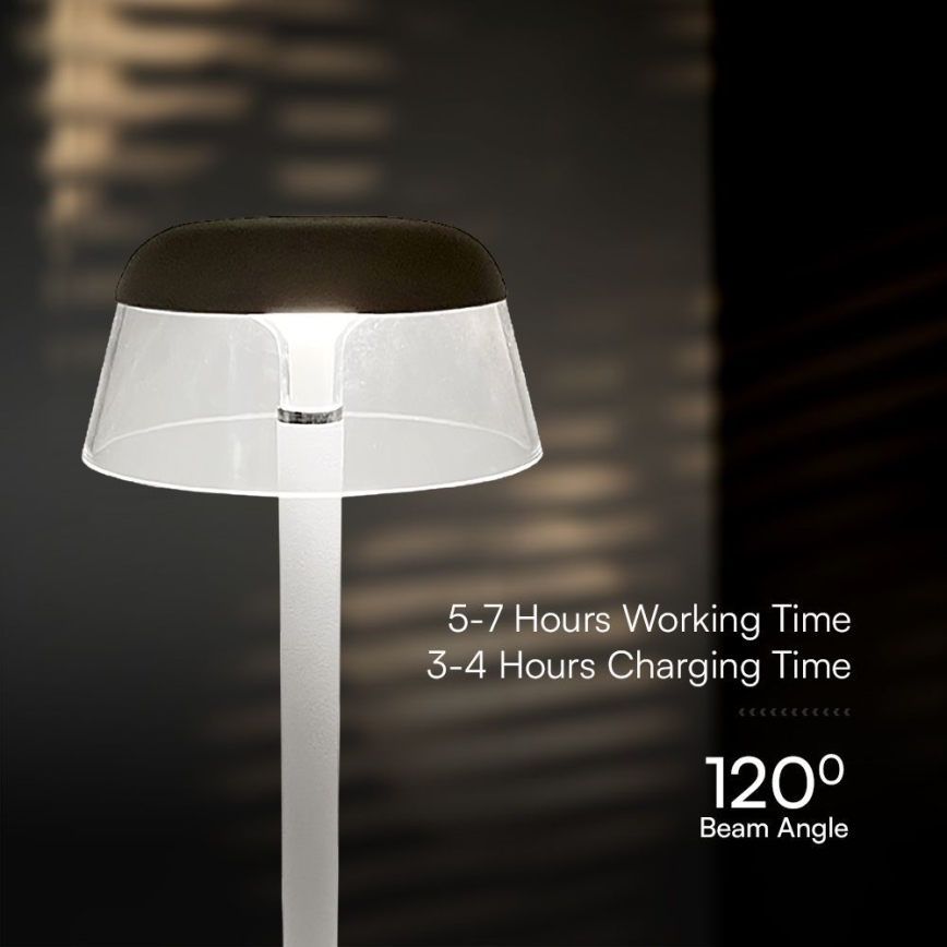 LED Stmívatelná nabíjecí dotyková stolní lampa LED/3W/5V 3000-6000K 1800 mAh bílá