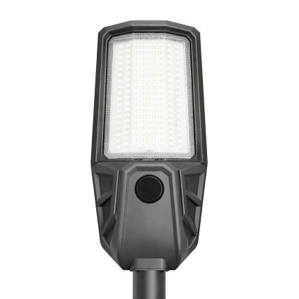LED Stmívatelná pouliční lampa se senzorem a solárním panelem KOBRA LED/400W/3,2V 24000 mAh IP65 antracit + dálkové ovládání