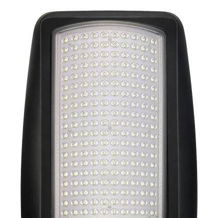 LED Stmívatelná solární pouliční lampa se senzorem VENICE LED/200W/3,2V 12000 mAh IP65 černá + dálkové ovládání