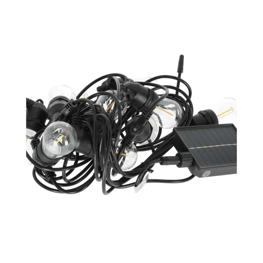 LED Stmívatelný solární dekorační řetěz STARLIGHT NEO 10xE27/3,7V 2700K IP54 1200 mAh 11,5m + dálkové ovládání