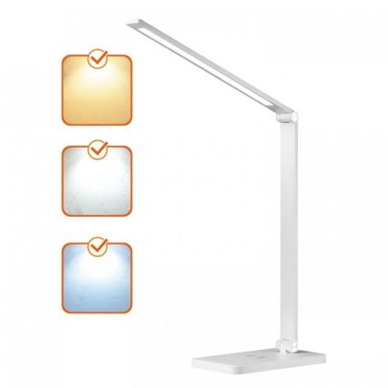 LED Stmívatelná stolní lampa s bezdrátovým nabíjením NOBLITE Q LED/7W/230V 3000/4000/6500K bílá