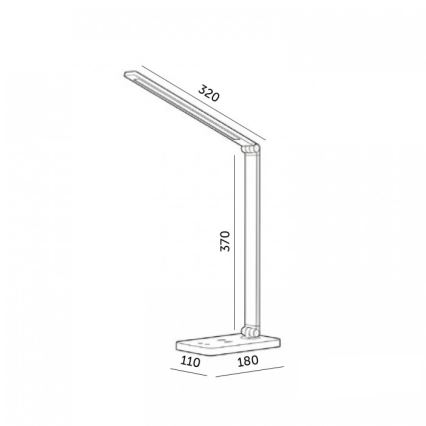 LED Stmívatelná stolní lampa s bezdrátovým nabíjením NOBLITE Q LED/7W/230V 3000/4000/6500K bílá