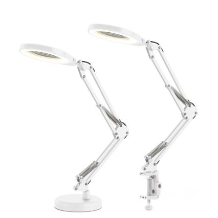 LED Stmívatelná stolní lampa s lupou 2v1 AURIQ LOUPE LED/10W/5V 3000/4000/6500K bílá