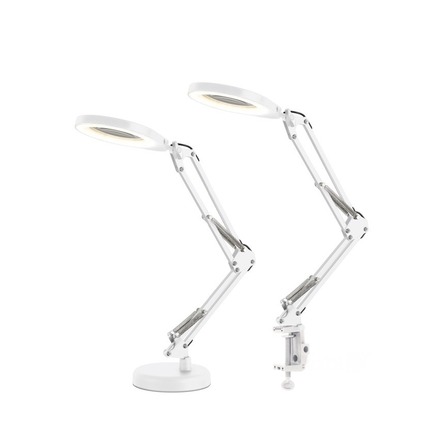 LED Stmívatelná stolní lampa s lupou 2v1 AURIQ LOUPE LED/10W/5V 3000/4000/6500K bílá