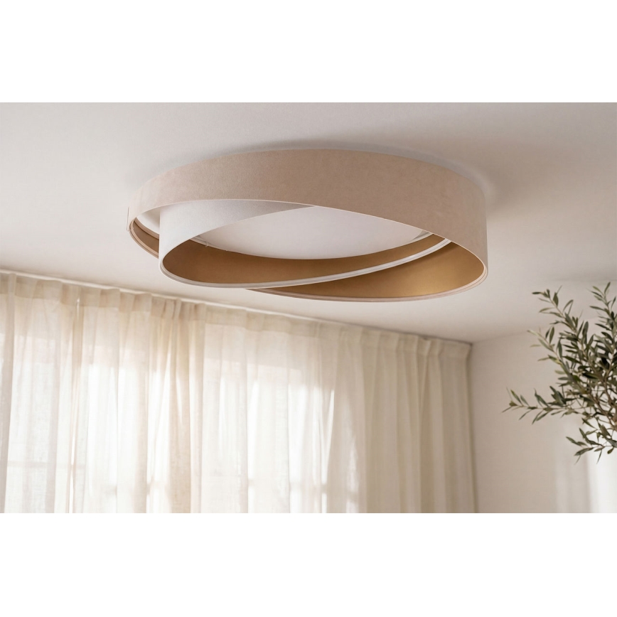 LED Stmívatelné stropní svítidlo SMART GALAXY MODERN LED/24W/230V 3000-6500K pr. 55 cm béžová/bílá/zlatá + dálkové ovládání