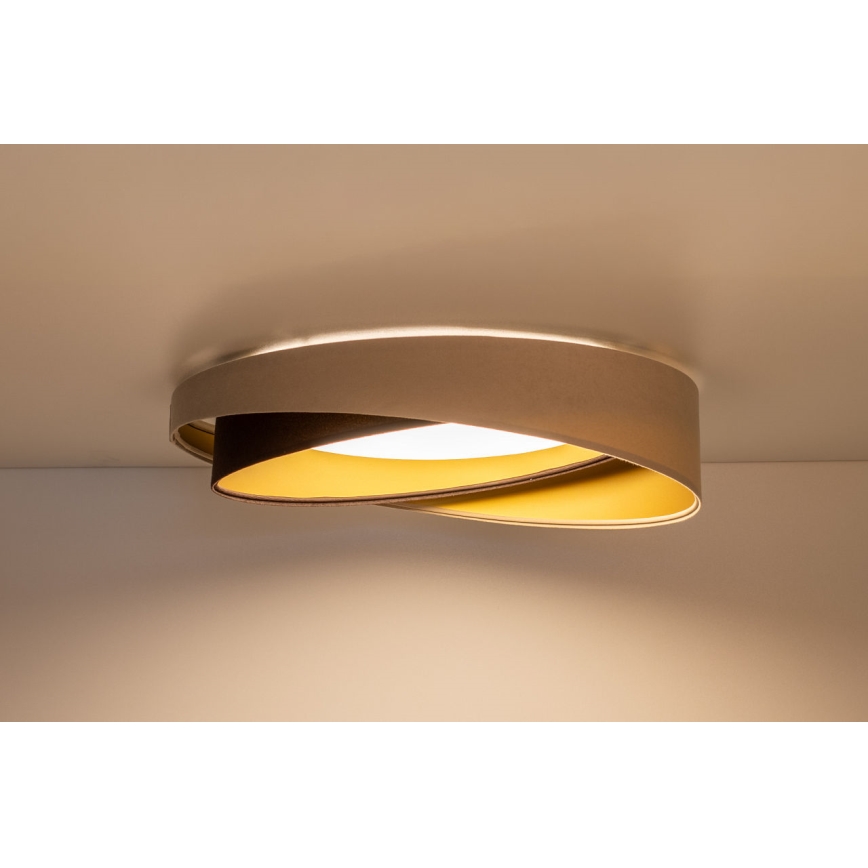 LED Stmívatelné stropní svítidlo SMART GALAXY MODERN LED/24W/230V 3000-6500K pr. 55 cm béžová/hnědá/zlatá + dálkové ovládání