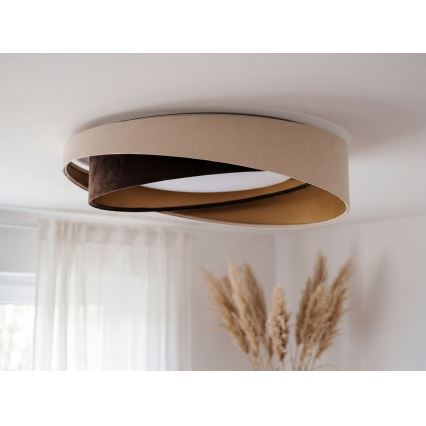 LED Stmívatelné stropní svítidlo SMART GALAXY MODERN LED/24W/230V 3000-6500K pr. 55 cm béžová/hnědá/zlatá + dálkové ovládání