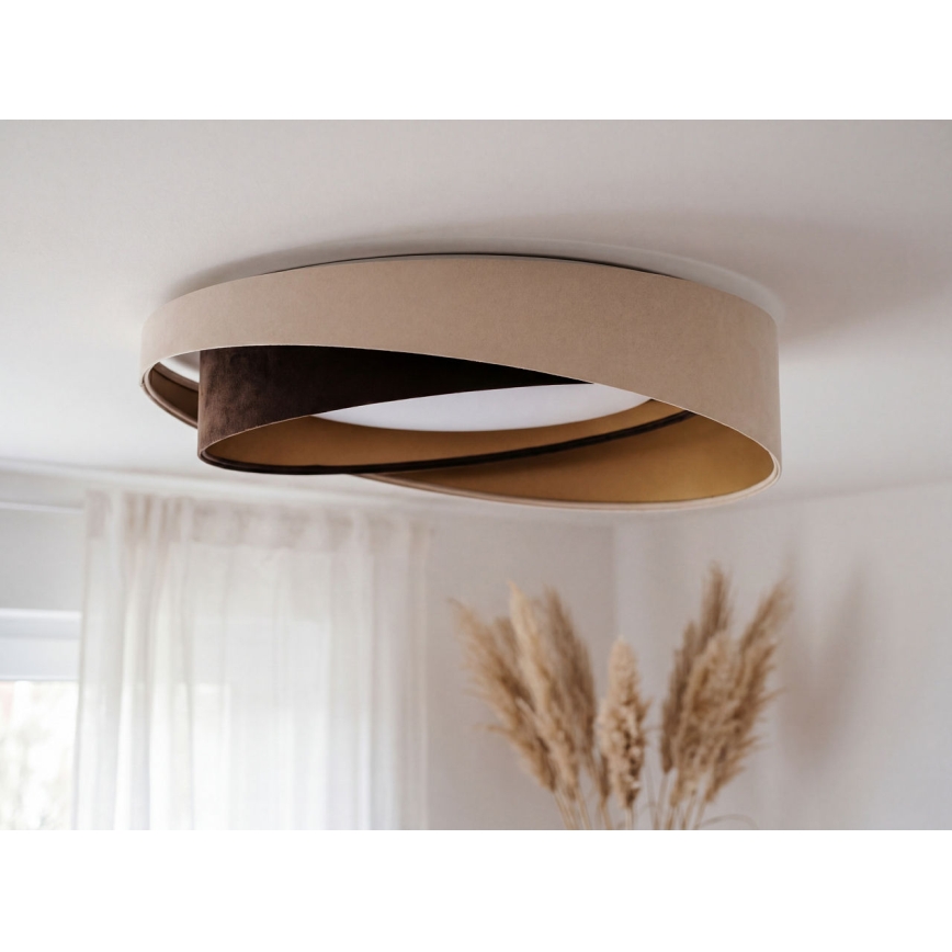 LED Stmívatelné stropní svítidlo SMART GALAXY MODERN LED/24W/230V 3000-6500K pr. 55 cm béžová/hnědá/zlatá + dálkové ovládání