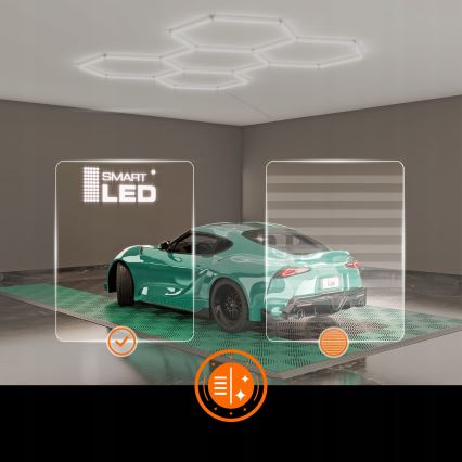 LED Stmívatelné stropní svítidlo HEXAGON LED/240W/85-265V 5000K 298x209 cm CRI 90 IP54 bílá