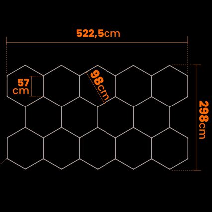 LED Stmívatelné stropní svítidlo HEXAGON LED/570W/85-265V 5000K 522x298 cm CRI 90 IP54 bílá