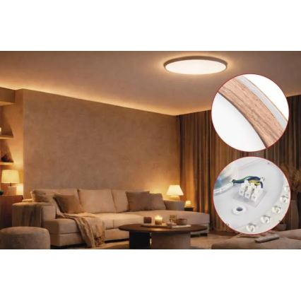 LED Stmívatelné stropní svítidlo ILVI LED/30W/230V 2700-6500K pr. 40 cm béžová + dálkové ovládání