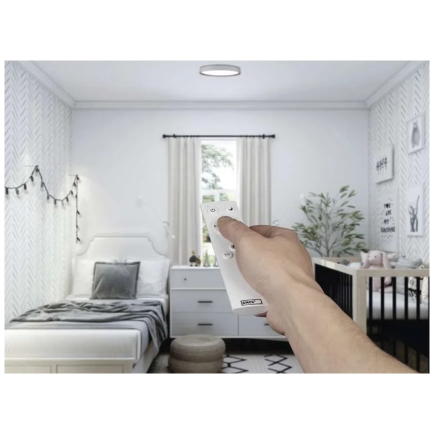 LED Stmívatelné stropní svítidlo ILVI LED/30W/230V 2700-6500K pr. 40 cm bílá/béžová + dálkové ovládání