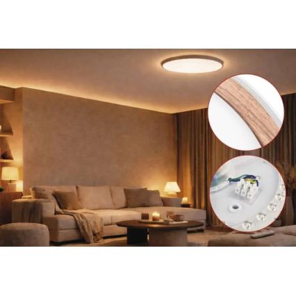 LED Stmívatelné stropní svítidlo ILVI LED/30W/230V 2700-6500K pr. 40 cm bílá/béžová + dálkové ovládání