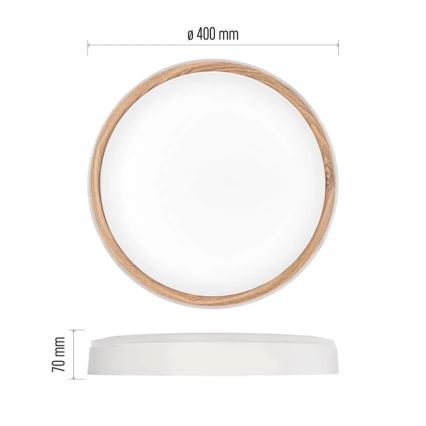 LED Stmívatelné stropní svítidlo ILVI LED/30W/230V 2700-6500K pr. 40 cm bílá/béžová + dálkové ovládání