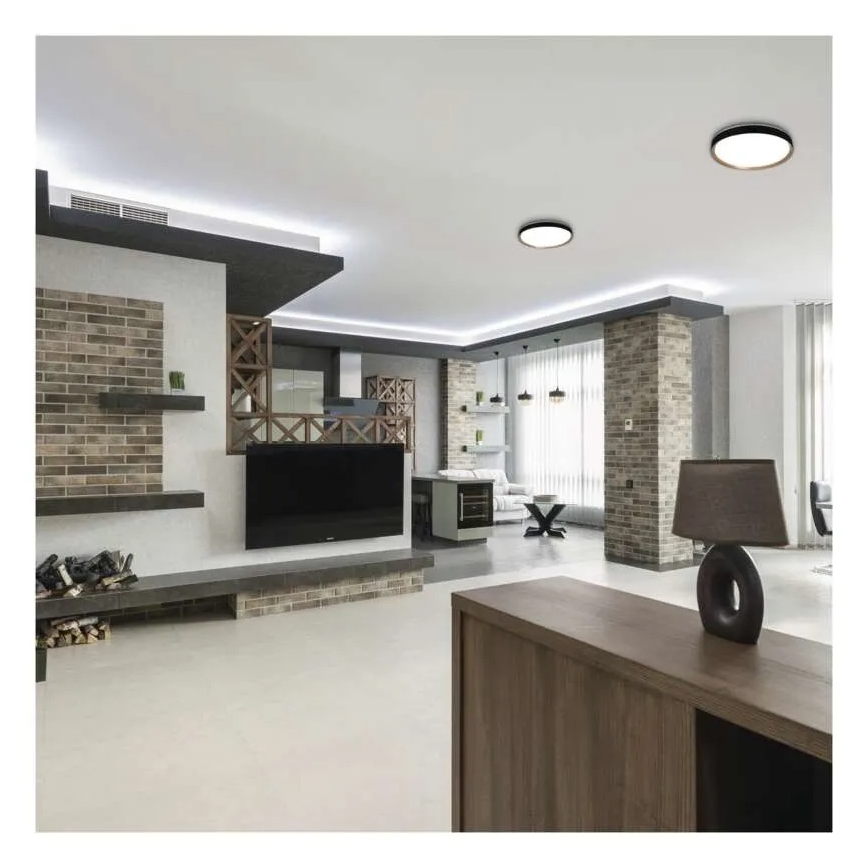 LED Stmívatelné stropní svítidlo ILVI LED/30W/230V 2700-6500K pr. 40 cm černá/béžová + dálkové ovládání