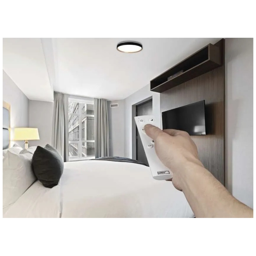LED Stmívatelné stropní svítidlo ILVI LED/30W/230V 2700-6500K pr. 40 cm černá/béžová + dálkové ovládání