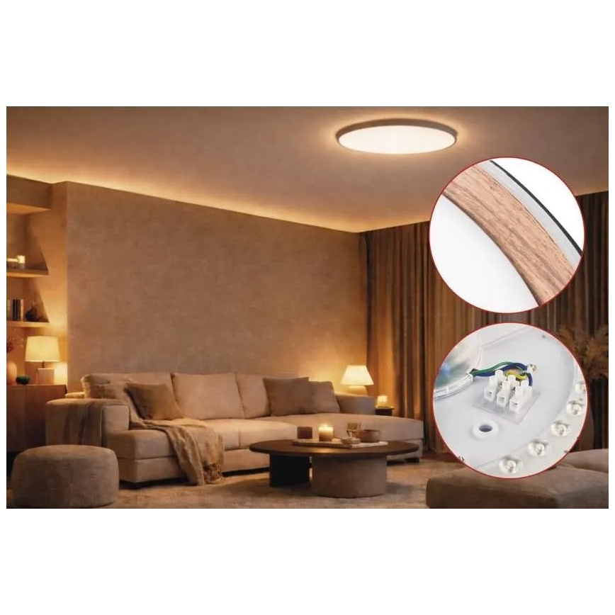 LED Stmívatelné stropní svítidlo ILVI LED/30W/230V 2700-6500K pr. 40 cm černá/béžová + dálkové ovládání