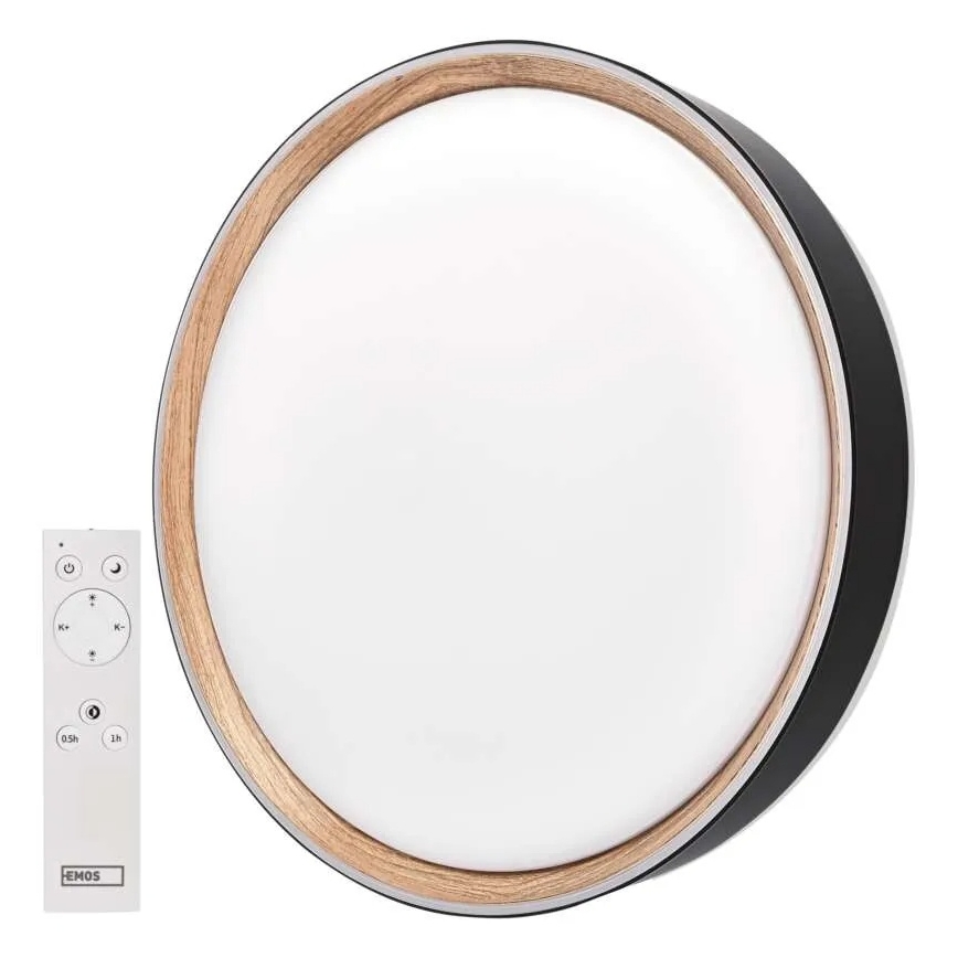 LED Stmívatelné stropní svítidlo ILVI LED/30W/230V 2700-6500K pr. 40 cm černá/béžová + dálkové ovládání