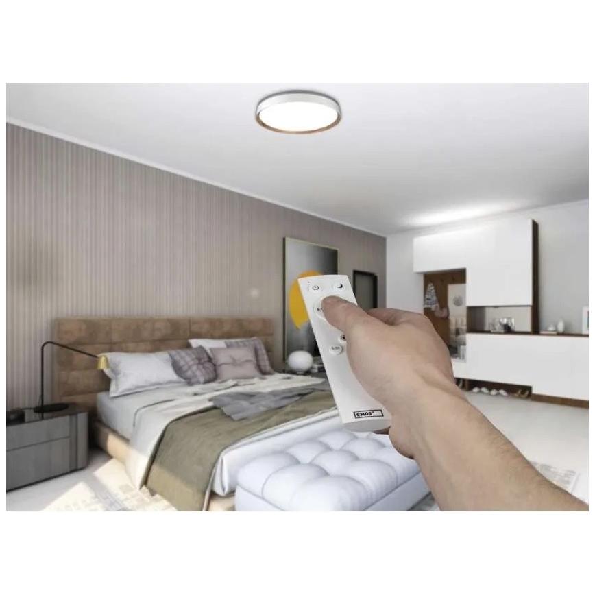 LED Stmívatelné stropní svítidlo ILVI LED/45W/230V 2700-6500K pr. 50 cm bílá/béžová + dálkové ovládání
