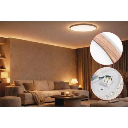 LED Stmívatelné stropní svítidlo ILVI LED/45W/230V 2700-6500K pr. 50 cm bílá/béžová + dálkové ovládání