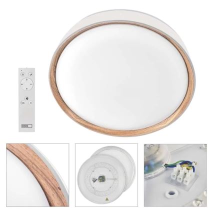 LED Stmívatelné stropní svítidlo ILVI LED/45W/230V 2700-6500K pr. 50 cm bílá/béžová + dálkové ovládání