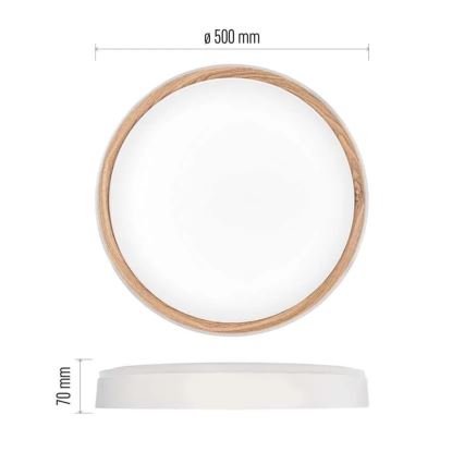 LED Stmívatelné stropní svítidlo ILVI LED/45W/230V 2700-6500K pr. 50 cm bílá/béžová + dálkové ovládání