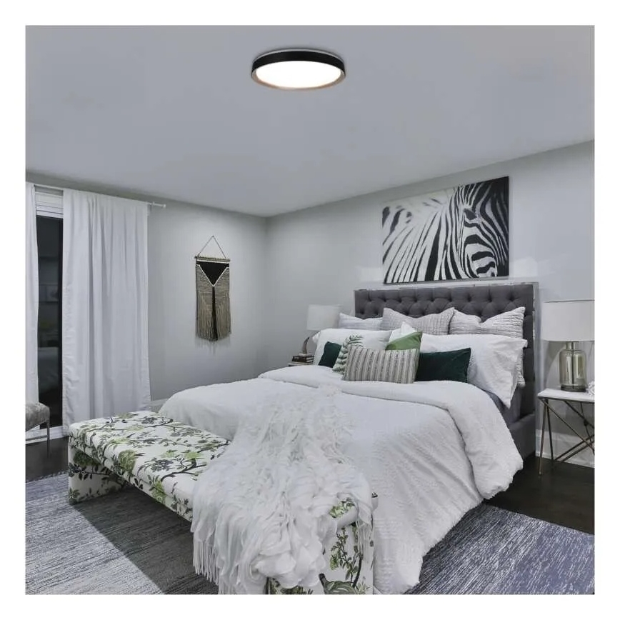 LED Stmívatelné stropní svítidlo ILVI LED/45W/230V 2700-6500K pr. 50 cm černá/béžová + dálkové ovládání
