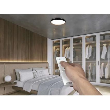 LED Stmívatelné stropní svítidlo ILVI LED/45W/230V 2700-6500K pr. 50 cm černá/béžová + dálkové ovládání