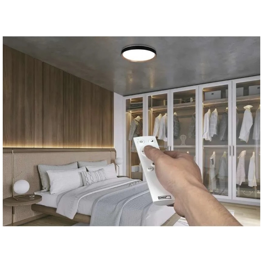 LED Stmívatelné stropní svítidlo ILVI LED/45W/230V 2700-6500K pr. 50 cm černá/béžová + dálkové ovládání