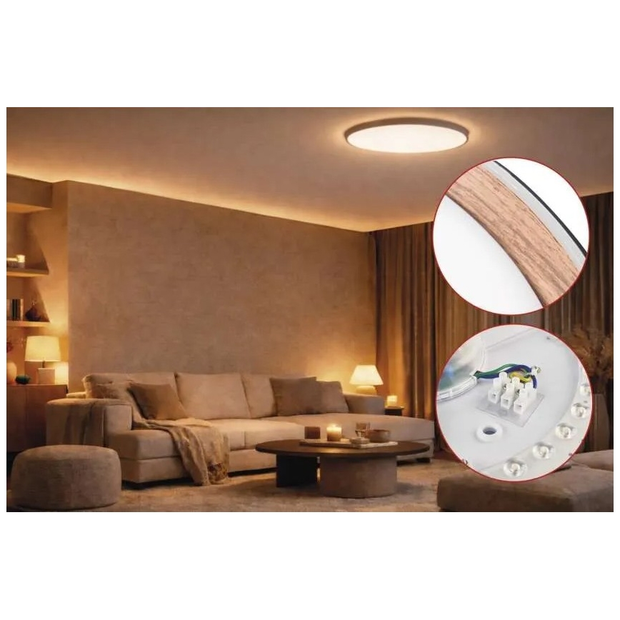LED Stmívatelné stropní svítidlo ILVI LED/45W/230V 2700-6500K pr. 50 cm černá/béžová + dálkové ovládání