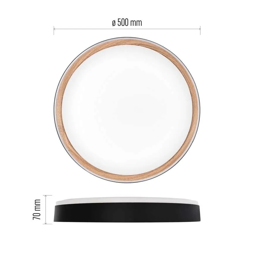 LED Stmívatelné stropní svítidlo ILVI LED/45W/230V 2700-6500K pr. 50 cm černá/béžová + dálkové ovládání