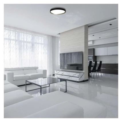 LED Stmívatelné stropní svítidlo ILVI LED/45W/230V 2700-6500K pr. 50 cm černá/mosaz + dálkové ovládání