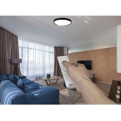 LED Stmívatelné stropní svítidlo ILVI LED/45W/230V 2700-6500K pr. 50 cm černá/mosaz + dálkové ovládání