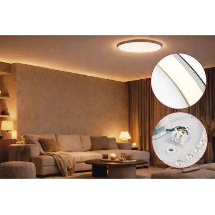 LED Stmívatelné stropní svítidlo ILVI LED/45W/230V 2700-6500K pr. 50 cm černá/mosaz + dálkové ovládání