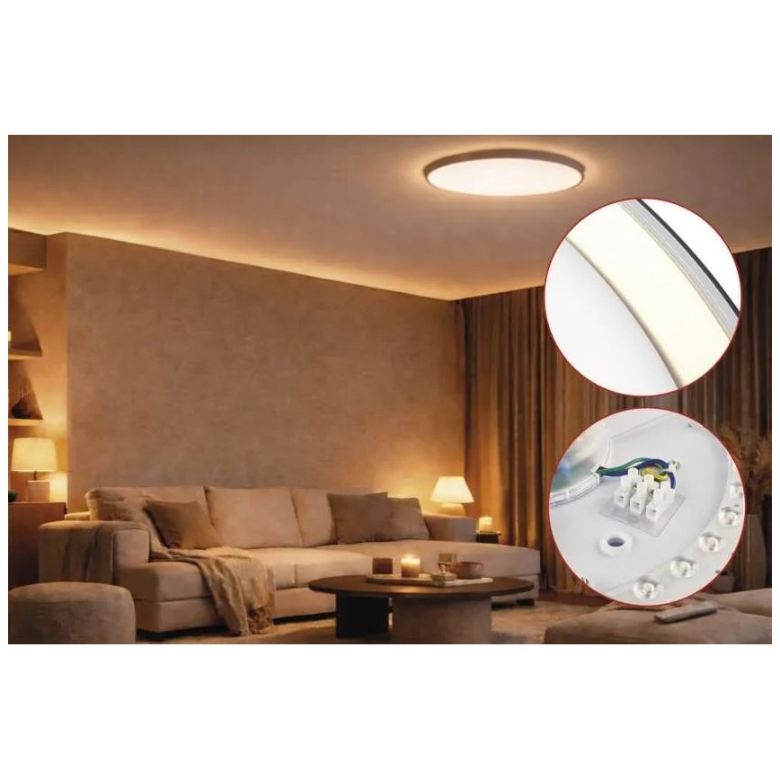 LED Stmívatelné stropní svítidlo ILVI LED/45W/230V 2700-6500K pr. 50 cm černá/mosaz + dálkové ovládání