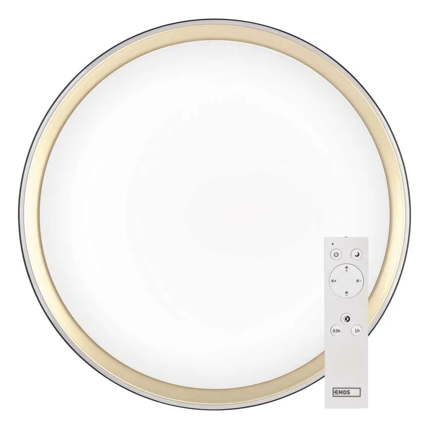 LED Stmívatelné stropní svítidlo ILVI LED/45W/230V 2700-6500K pr. 50 cm černá/mosaz + dálkové ovládání