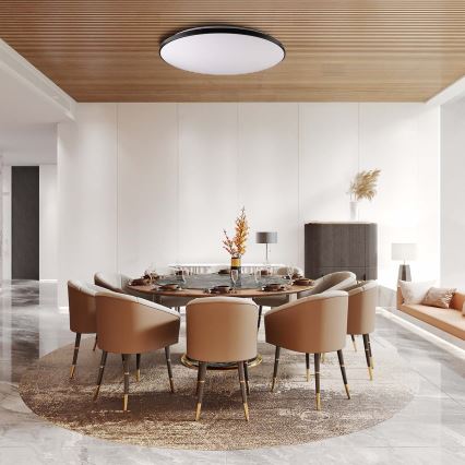 LED Stmívatelné stropní svítidlo KERN LED/80W/230V 3000-6000K pr. 80 cm černá + dálkové ovládání