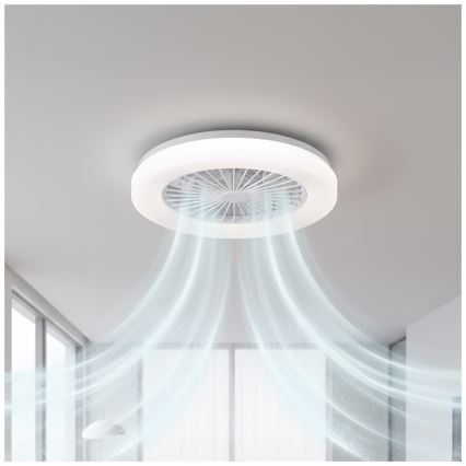 LED Stmívatelné stropní svítidlo s ventilátorem VENTELUX LED/24W/230V 3000/4000/6500K pr. 45 cm bílá + dálkové ovládání