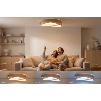 LED Stmívatelné stropní svítidlo SMART GALAXY MODERN LED/24W/230V 3000-6500K pr. 55 cm béžová/bílá + dálkové ovládání
