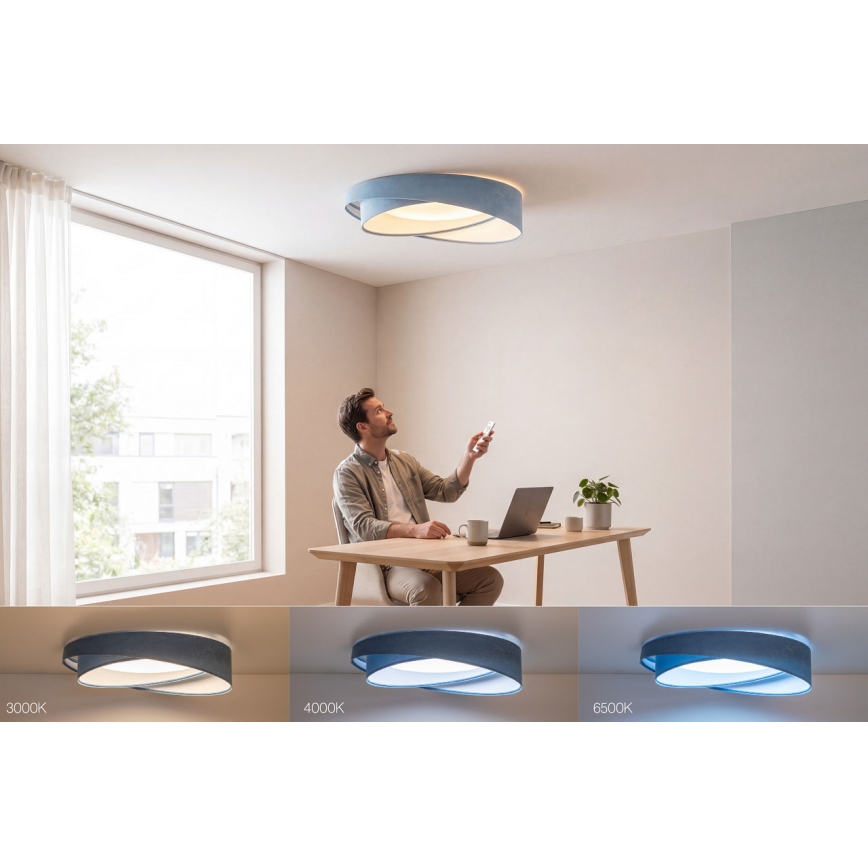 LED Stmívatelné stropní svítidlo SMART GALAXY MODERN LED/24W/230V 3000-6500K pr. 55 cm modrá + dálkové ovládání