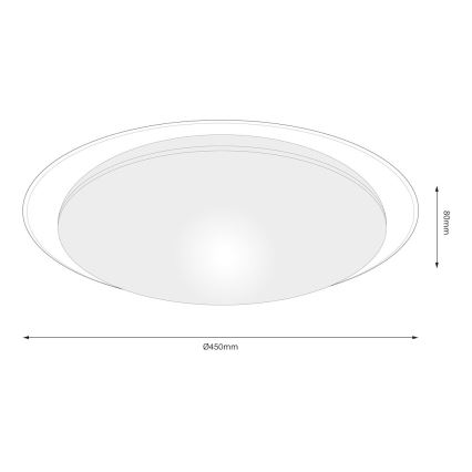 LED Stmívatelné stropní svítidlo SONIC LED/35W/230V 3000-6000K pr. 45 cm bílá + dálkové ovládání