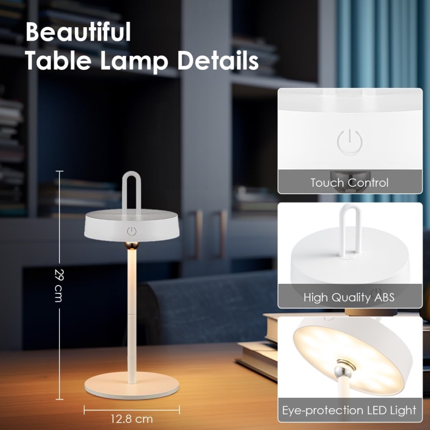 LED Stmívatelná venkovní nabíjecí dotyková stolní lampa GENTLE LED/1,5W/3,7V 3000 mAh IP44 bílá