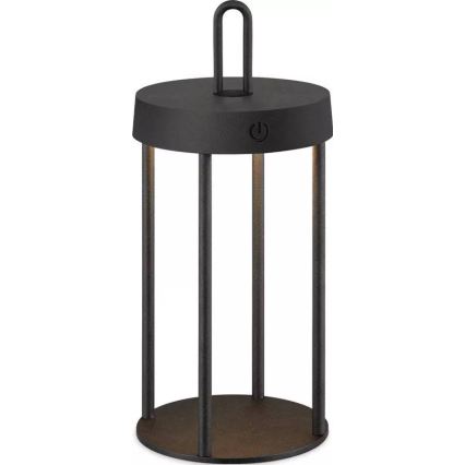 LED Stmívatelná venkovní nabíjecí dotyková stolní lampa GENTLE LED/1,5W/3,7V 3000 mAh IP44 černá