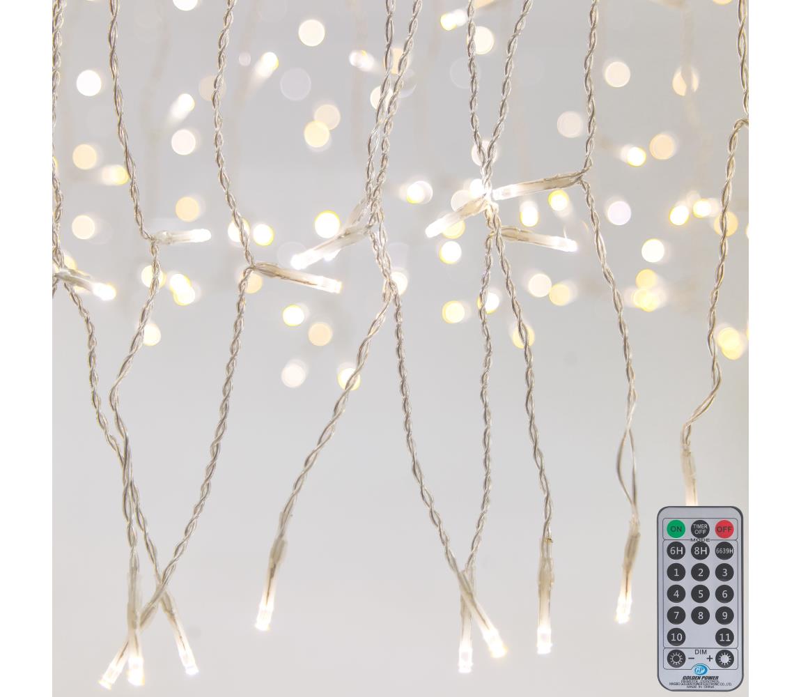 Eurolamp LED Stm. venk. vánoční závěs CURTAIN 360xLED/8,4W/230V 2x2 m IP44 teplá bílá +DO EU0196