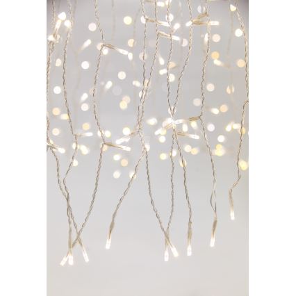 LED Stmívatelný venkovní vánoční závěs CURTAIN 360xLED/8,4W/230V 2x2 m IP44 teplá bílá + dálkové ovládání