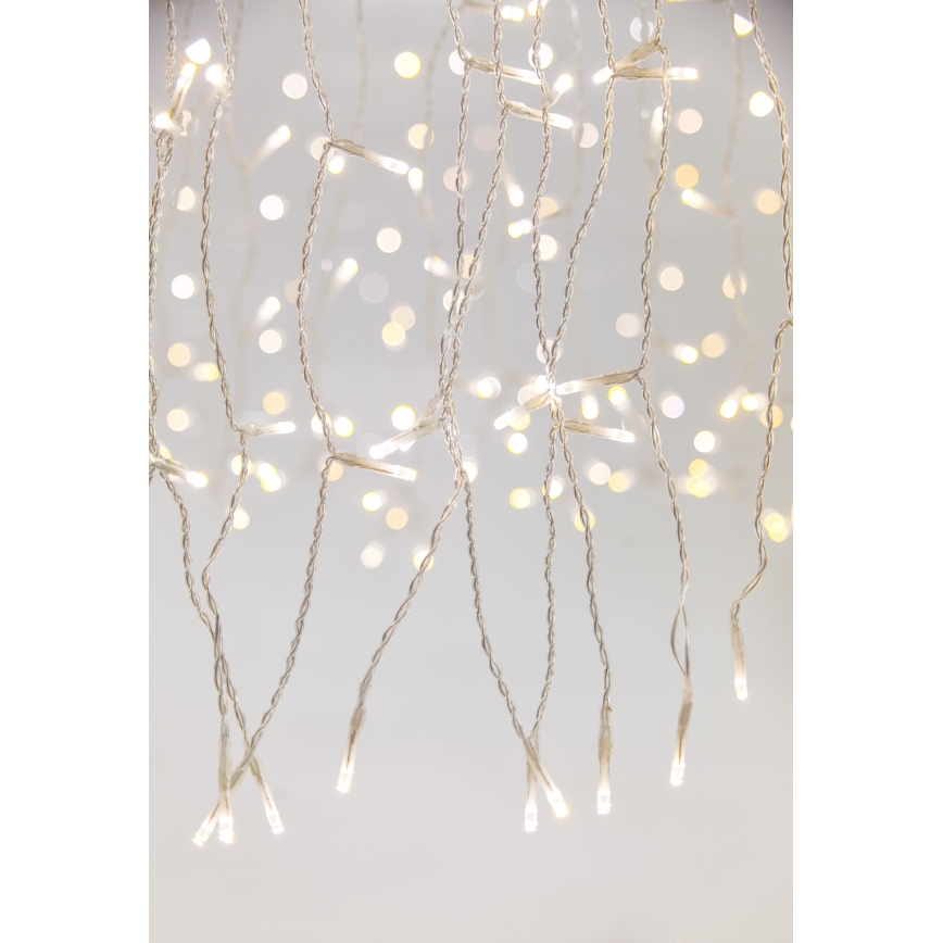 LED Stmívatelný venkovní vánoční závěs CURTAIN 360xLED/8,4W/230V 2x2 m IP44 teplá bílá + dálkové ovládání