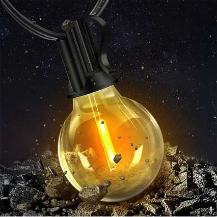 LED Stmívatelný venkovní dekorační řetěz 36xE12/1W/24/230V 22,35 m IP65 černá + dálkové ovládání