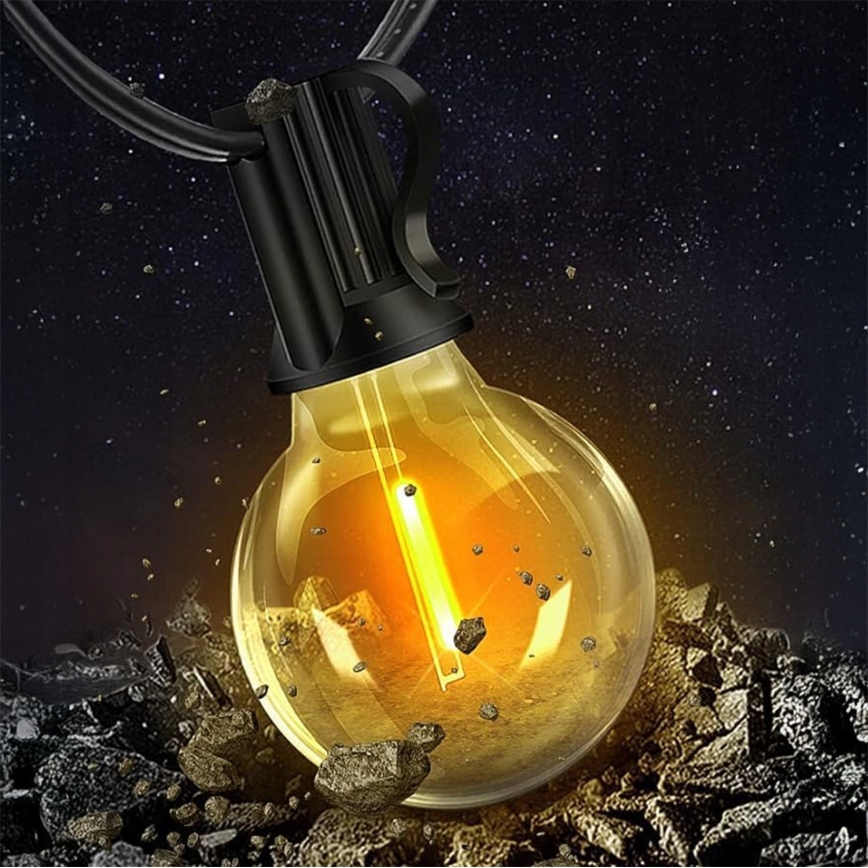 LED Stmívatelný venkovní dekorační řetěz 36xE12/1W/24/230V 22,35 m IP65 černá + dálkové ovládání