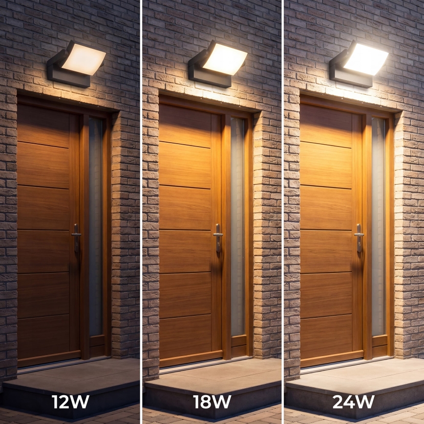 LED Stmívatelné venkovní nástěnné svítidlo LED/12/18/24W/230V 3000/4000/6500K IP54 černá
