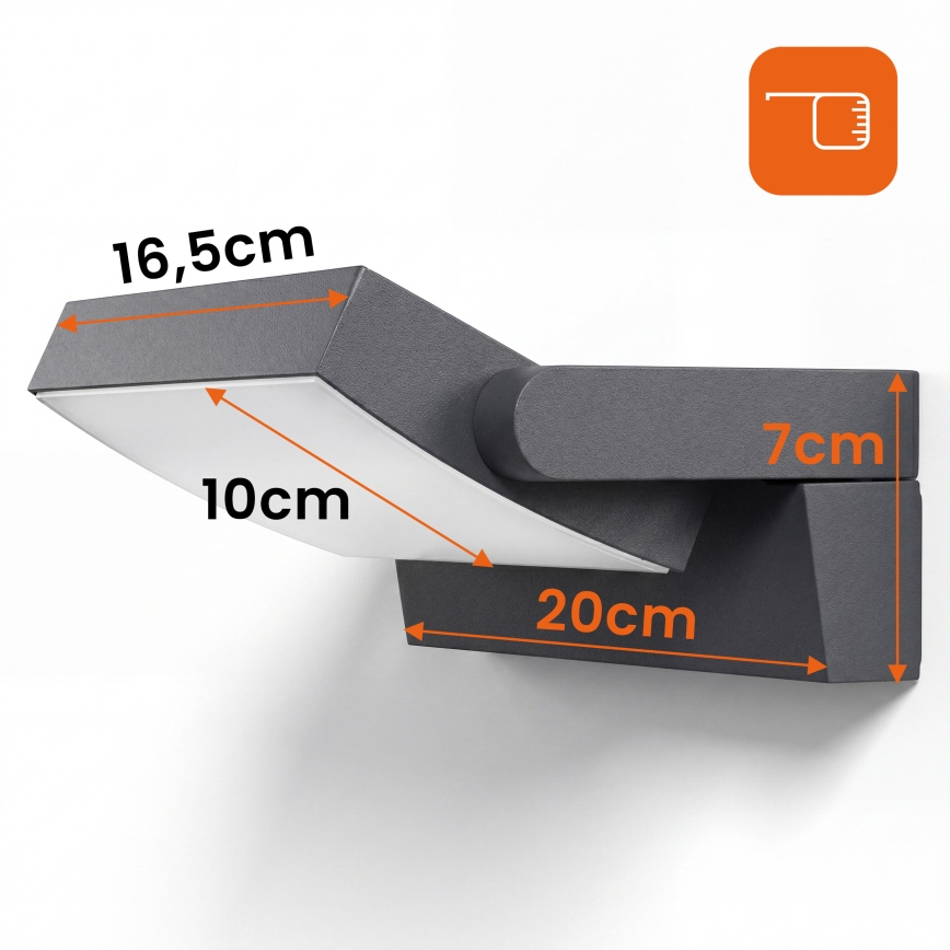 LED Stmívatelné venkovní nástěnné svítidlo LED/12/18/24W/230V 3000/4000/6500K IP54 černá